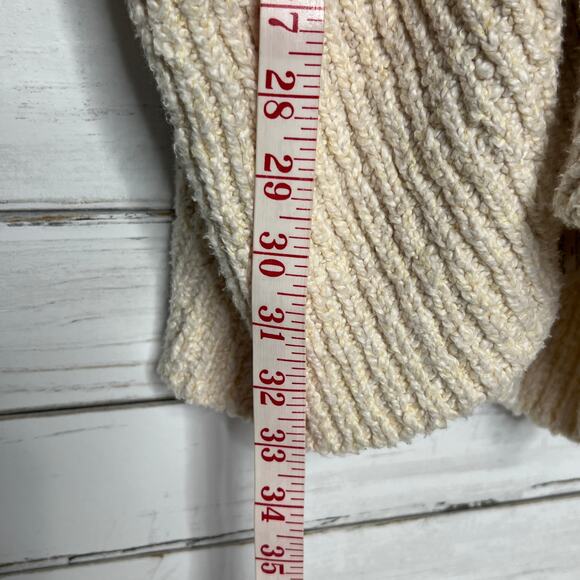 Free People Cable Cardi Knit Cardigan Sweater Ivory Size Small - Picture 11 of 11